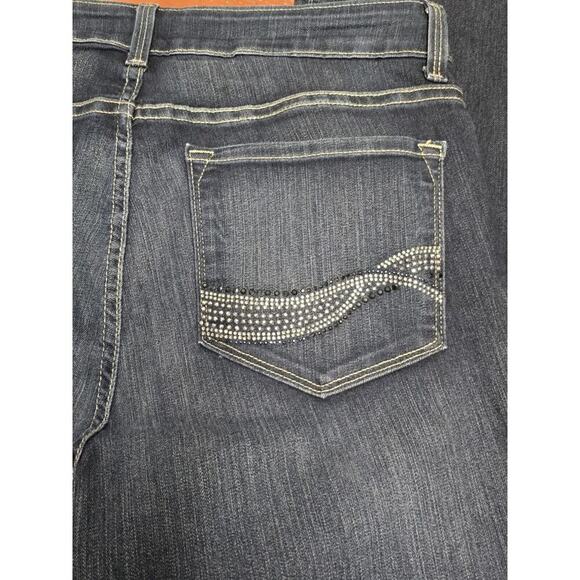 NYDJ Women Size 8 Straight Mid Rise Dark Wash Denim Jeans - Picture 2 of 6